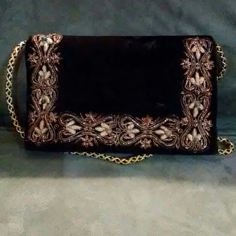 Beautiful black embroidered purse